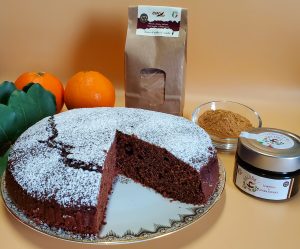Torta al gusto di arancia e carruba (adatta ai diabetici)